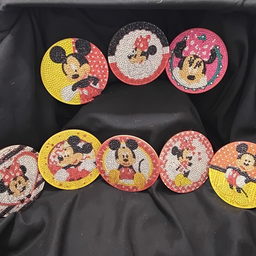 Disney Mickey and Minnie Mouse Decorative Plates - Red, Yellow, Pink
